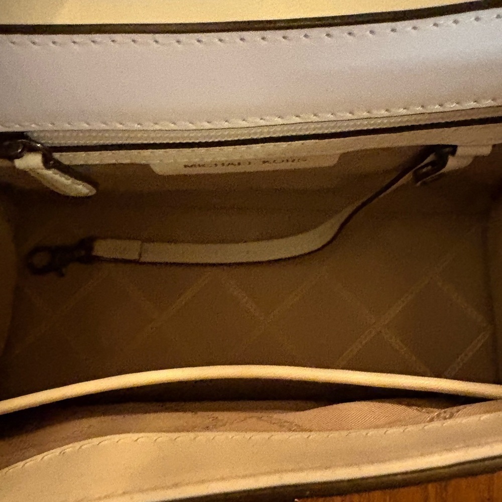 Michael Kors Whitney Medium Neon Checkerboard Logo Satchel Crossbody White/Pink - Picture 13 of 14